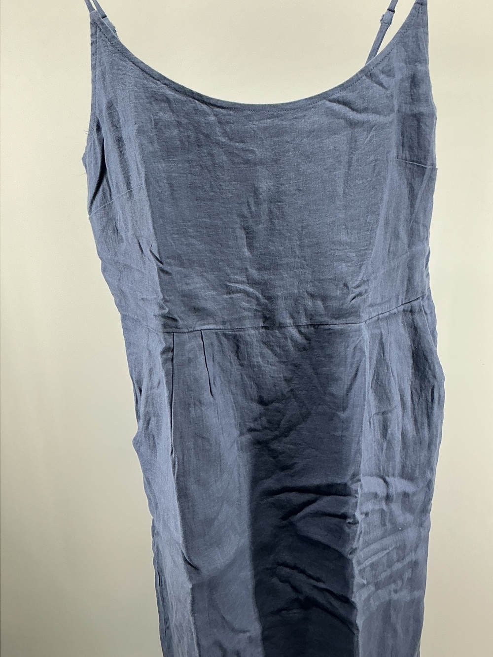 100% European Linen Scoop Neck Midi Dress